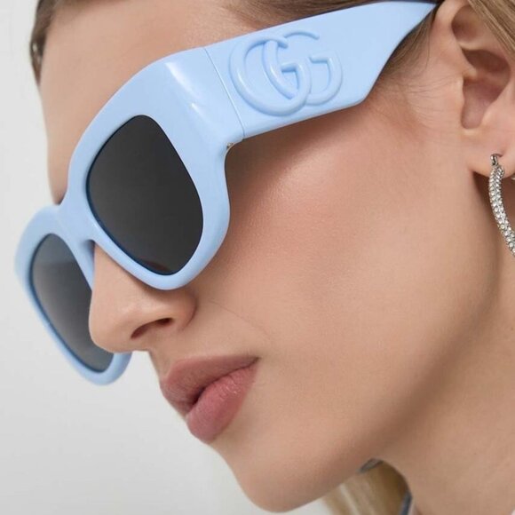 Gucci Women Sunglasses Light Blue Dark Blue Square GG1545S 004 BRAND NEW main image 4
